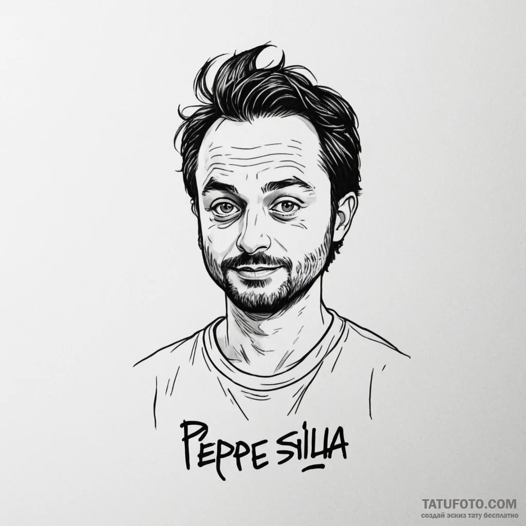 A sketch of charlie kelly's "pepe silvia" con... - эскиз тату (№1750375631_1, 19.06.2025 23:27) — Tatufoto.com