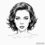 A graphic novel style portrait of the alien f… — эскиз тату (№1750376373_0, 19.06.2025 23:39) — Tatufoto.com
