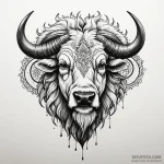 A neo-traditional tattoo of the white buffalo… — эскиз тату (№1750376454_0, 19.06.2025 23:40) — Tatufoto.com