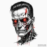 Trash polka portrait of the t-800, half flesh… — эскиз тату (№1750377268_0, 19.06.2025 23:54) — Tatufoto.com