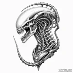 Graphic novel style tattoo of a xenomorph, wi… — эскиз тату (№1750377349_1, 19.06.2025 23:55) — Tatufoto.com