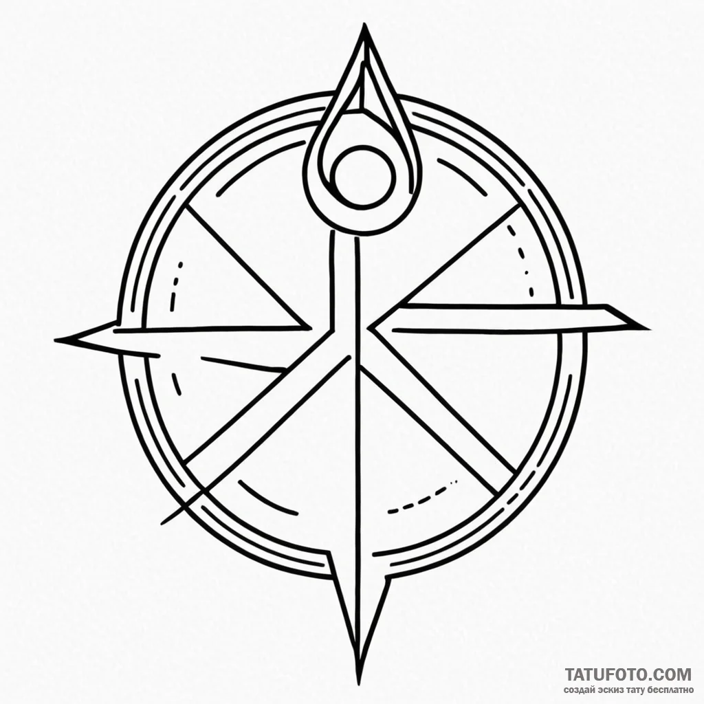Linework tattoo of the resistance symbol. - эскиз тату (№1750377508_0, 19.06.2025 23:58) — Tatufoto.com