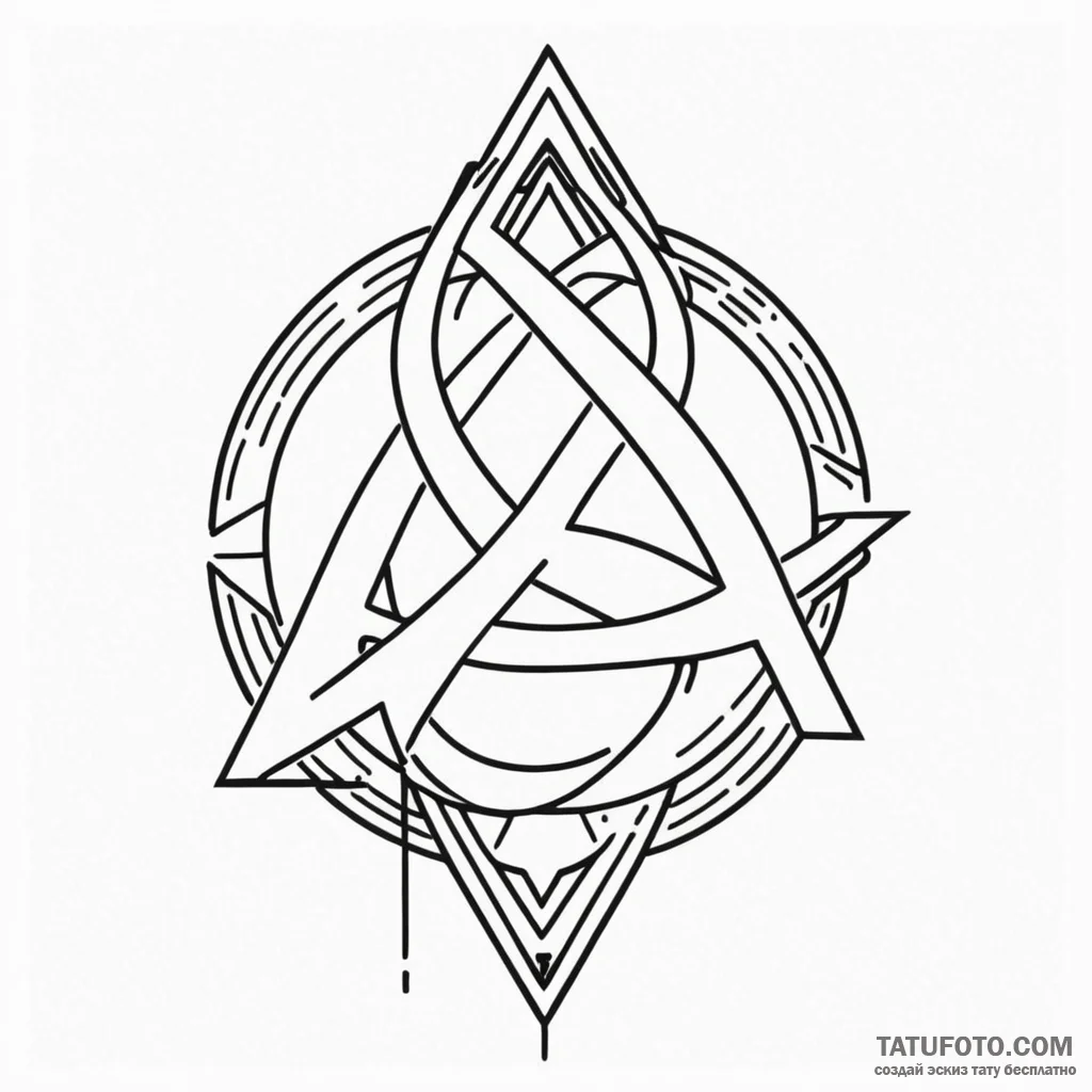 Linework tattoo of the resistance symbol. - эскиз тату (№1750377508_1, 19.06.2025 23:58) — Tatufoto.com