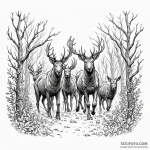 A graphic novel panel of the hedge animals fr… — эскиз тату (№1750378309_0, 20.06.2025 00:11) — Tatufoto.com