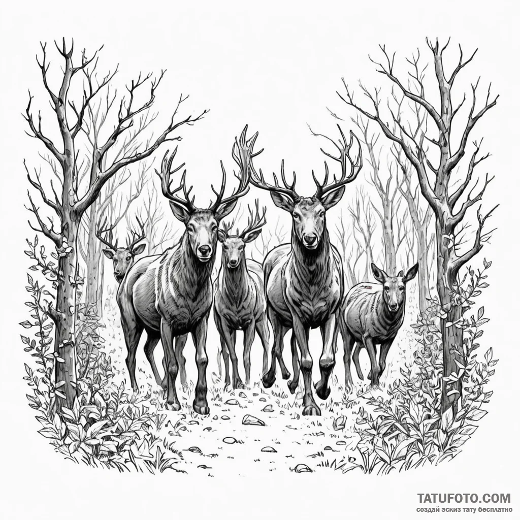 A graphic novel panel of the hedge animals fr... - эскиз тату (№1750378309_0, 20.06.2025 00:11) — Tatufoto.com