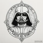 Chicano style lettering of «may the force be… — эскиз тату (№1750378390_1, 20.06.2025 00:13) — Tatufoto.com
