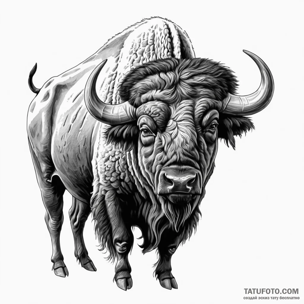 Buffalo - эскиз тату (№1750380228_0, 20.06.2025 00:43) — Tatufoto.com