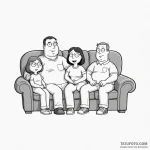 A sketch of the main characters from family g… — эскиз тату (№1750380892_1, 20.06.2025 00:54) — Tatufoto.com