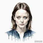 A watercolor sketch of clarice starling, dete… — эскиз тату (№1750381061_1, 20.06.2025 00:57) — Tatufoto.com