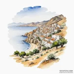 A watercolor sketch of the sicilian landscape… — эскиз тату (№1750381866_0, 20.06.2025 01:11) — Tatufoto.com