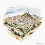 A watercolor sketch of the sicilian landscape… — эскиз тату (№1750381866_1, 20.06.2025 01:11) — Tatufoto.com