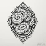 A neo-traditional tattoo of the dalgona candy… — эскиз тату (№1750381948_0, 20.06.2025 01:12) — Tatufoto.com