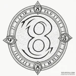 A dotwork design of the platform 9 3/4 sign. — эскиз тату (№1750382186_1, 20.06.2025 01:16) — Tatufoto.com