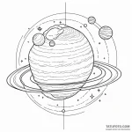 A linework tattoo of the planet jupiter and t… — эскиз тату (№1750382901_0, 20.06.2025 01:28) — Tatufoto.com