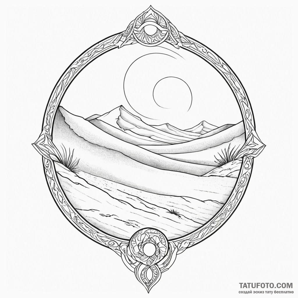 дюна (dune) - 20 промптов - эскиз тату (№1750383155_0, 20.06.2025 01:32) — Tatufoto.com