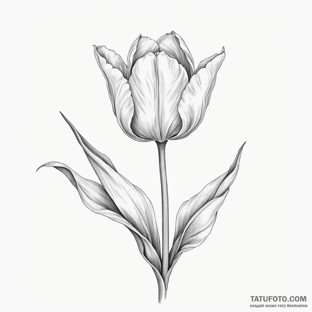 Tulip - эскиз тату (№1750383247_0, 20.06.2025 01:34) — Tatufoto.com