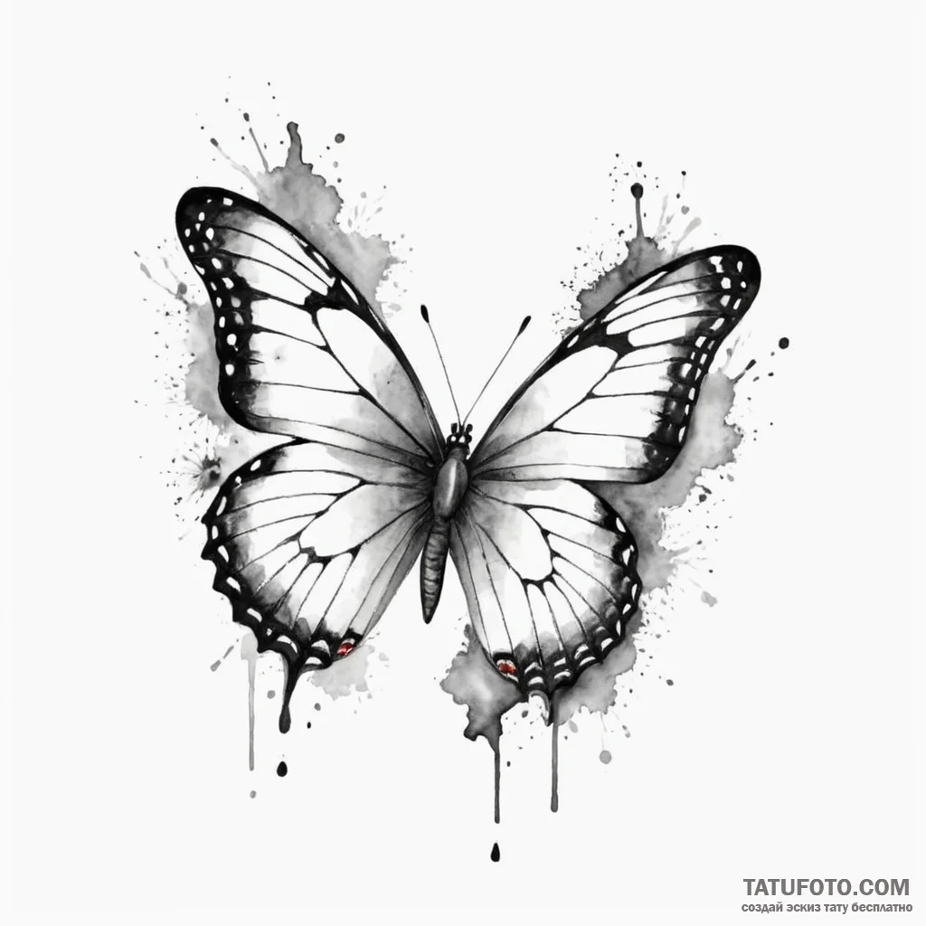 A watercolor tattoo of the butterfly effect f... - эскиз тату (№1750383495_0, 20.06.2025 01:38) — Tatufoto.com