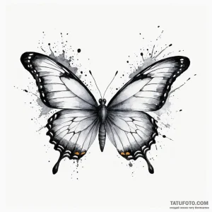 A watercolor tattoo of the butterfly effect f... - эскиз тату (№1750383495_1, 20.06.2025 01:38) — Tatufoto.com