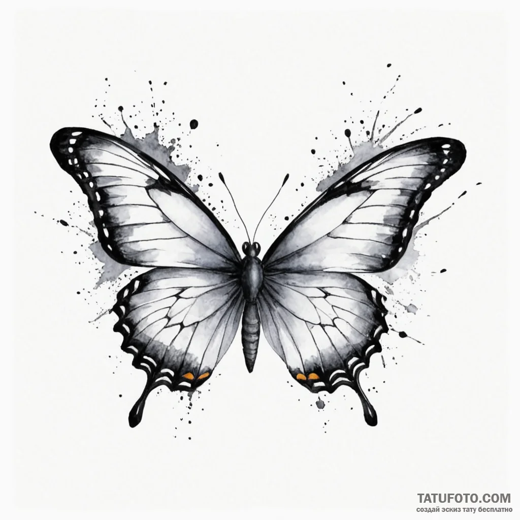 A watercolor tattoo of the butterfly effect f... - эскиз тату (№1750383495_1, 20.06.2025 01:38) — Tatufoto.com