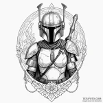 Chicano style tattoo of a female mandalorian… — эскиз тату (№1750384242_1, 20.06.2025 01:50) — Tatufoto.com