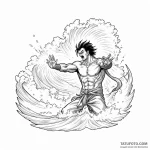 A graphic novel panel of the kamehameha wave… — эскиз тату (№1750384486_1, 20.06.2025 01:54) — Tatufoto.com