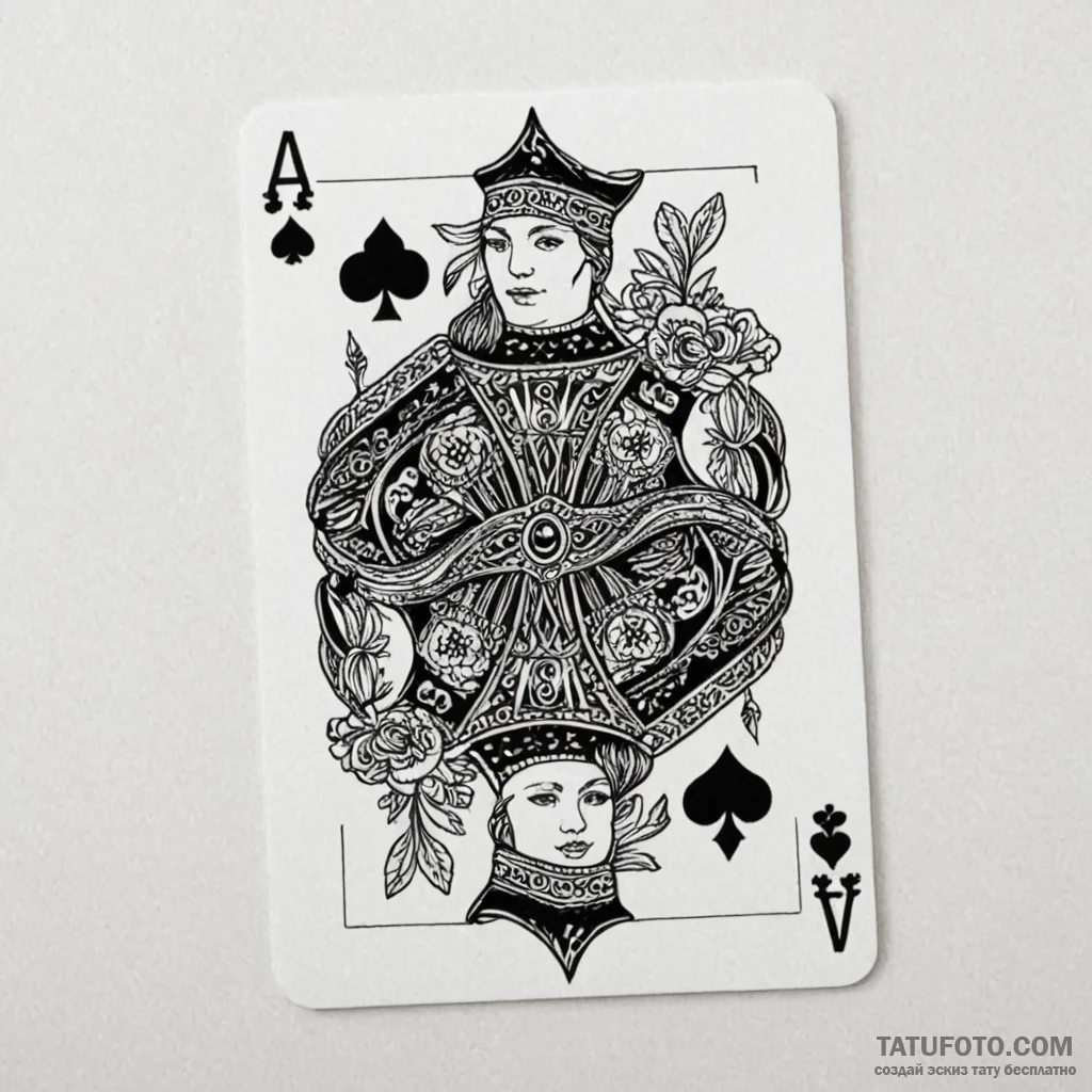Playing cards - эскиз тату (№1750384809_0, 20.06.2025 02:00) — Tatufoto.com