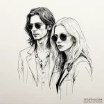 A sketch of the main characters from only lov… — эскиз тату (№1750384893_0, 20.06.2025 02:01) — Tatufoto.com