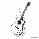 Guitar — эскиз тату (№1750384980_0, 20.06.2025 02:03) — Tatufoto.com