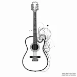 Guitar — эскиз тату (№1750384980_1, 20.06.2025 02:03) — Tatufoto.com