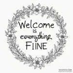 A linework tattoo of the phrase «welcome! eve… — эскиз тату (№1750385060_1, 20.06.2025 02:04) — Tatufoto.com