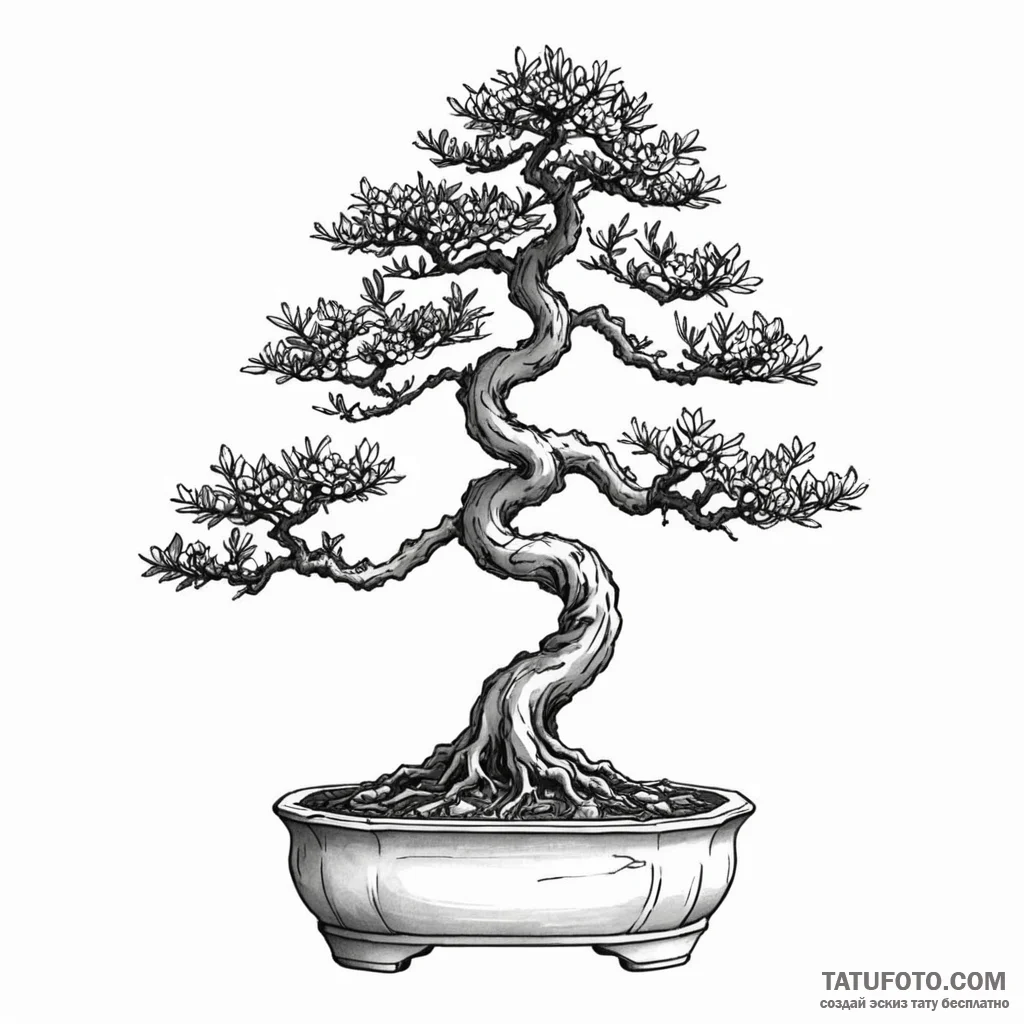 Bonsai - эскиз тату (№1750385223_0, 20.06.2025 02:07) — Tatufoto.com