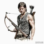 A sketch of daryl dixon from the walking dead… — эскиз тату (№1750387013_0, 20.06.2025 02:36) — Tatufoto.com
