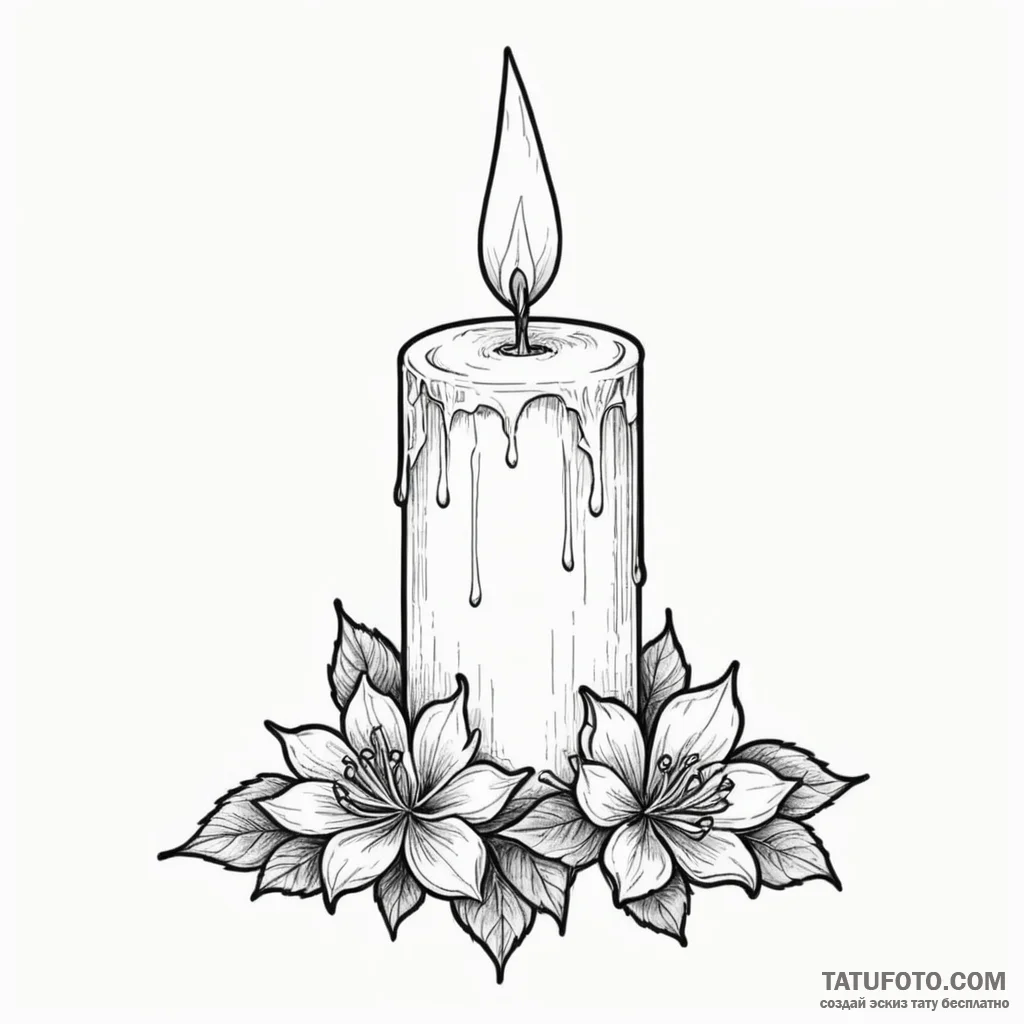 Candle - эскиз тату (№1750387176_0, 20.06.2025 02:39) — Tatufoto.com