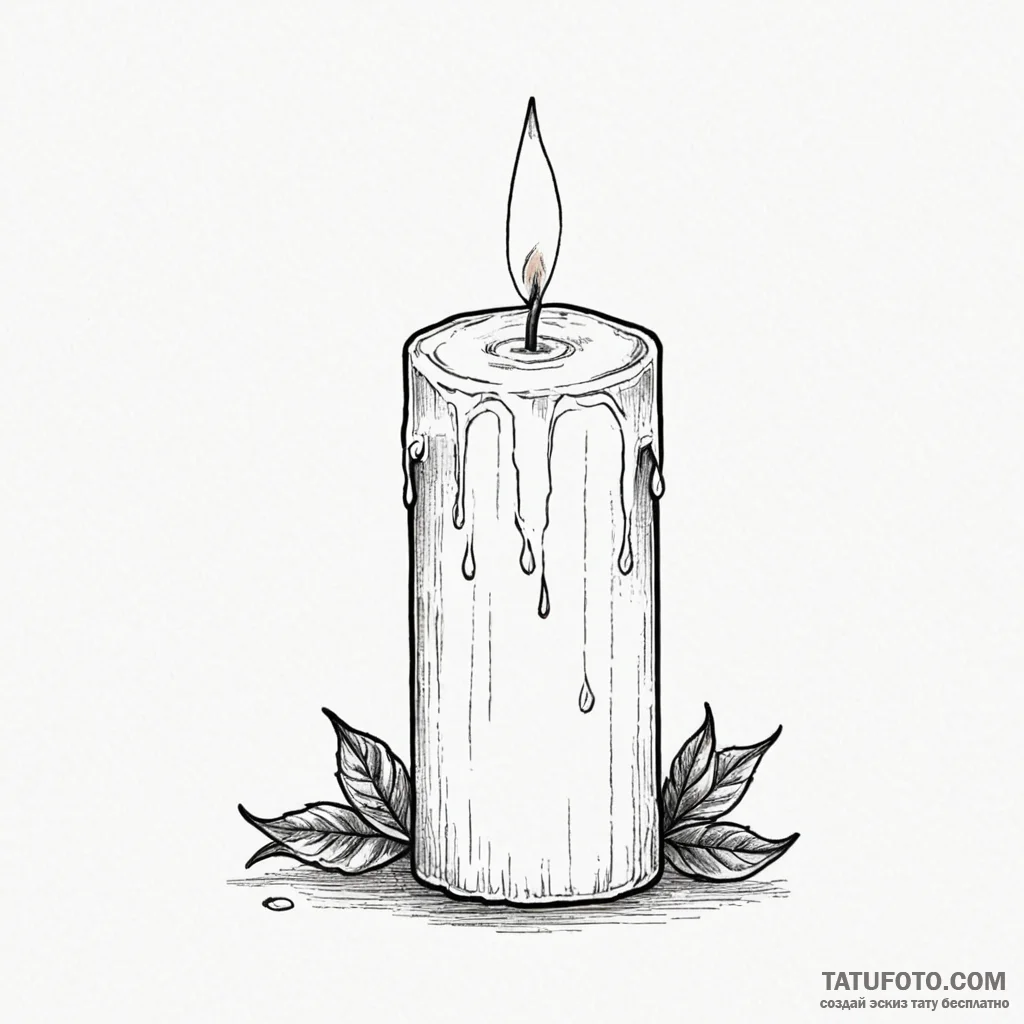 Candle - эскиз тату (№1750387176_1, 20.06.2025 02:39) — Tatufoto.com