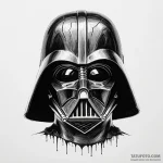 A sketch style portrait of darth vader, half… — эскиз тату (№1750387826_0, 20.06.2025 02:50) — Tatufoto.com