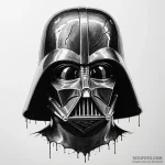 A sketch style portrait of darth vader, half… — эскиз тату (№1750387826_1, 20.06.2025 02:50) — Tatufoto.com