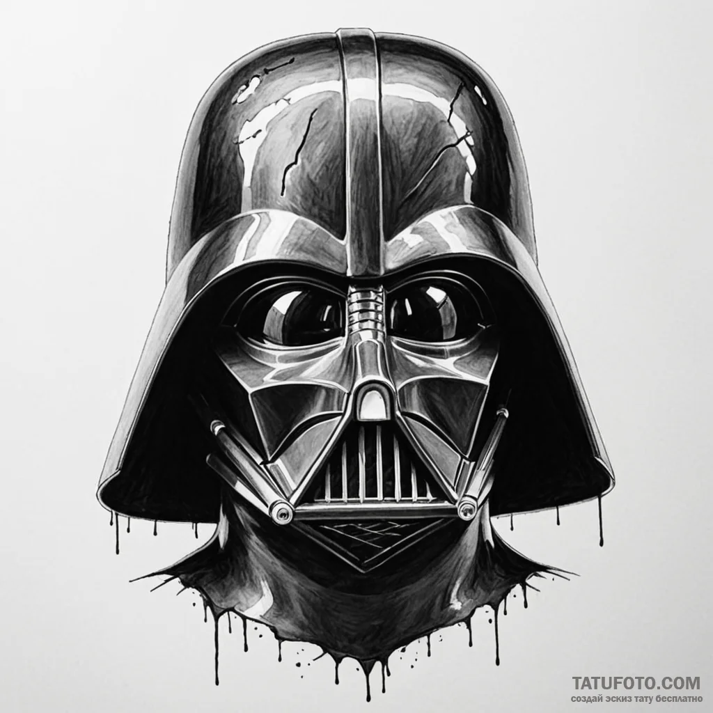 A sketch style portrait of darth vader, half... - эскиз тату (№1750387826_1, 20.06.2025 02:50) — Tatufoto.com