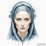 A watercolor portrait of lady jessica with be… — эскиз тату (№1750387991_0, 20.06.2025 02:53) — Tatufoto.com