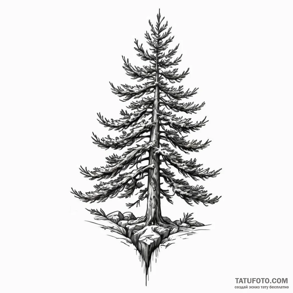 Pine - эскиз тату (№1750388555_0, 20.06.2025 03:02) — Tatufoto.com