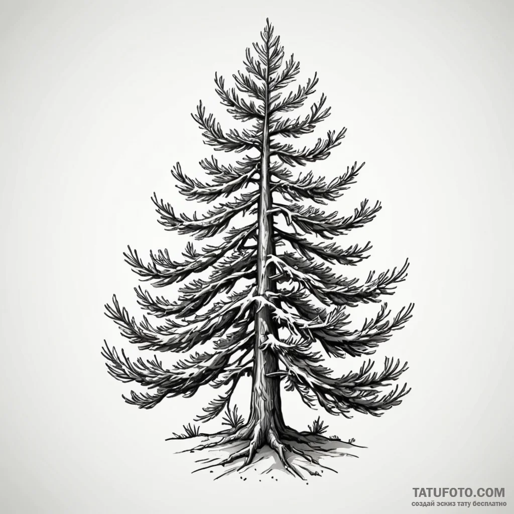 Pine - эскиз тату (№1750388555_1, 20.06.2025 03:02) — Tatufoto.com
