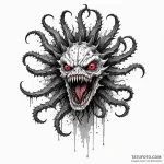 A trash polka sketch of the demogorgon, its f… — эскиз тату (№1750388897_0, 20.06.2025 03:08) — Tatufoto.com