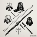 25. a tattoo flash sheet of lightsabers: luke… — эскиз тату (№1750388977_1, 20.06.2025 03:09) — Tatufoto.com