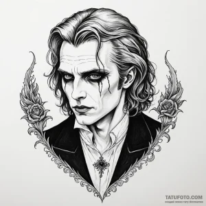 A neo-traditional tattoo of the vampire lesta... - эскиз тату (№1750389554_1, 20.06.2025 03:19) — Tatufoto.com