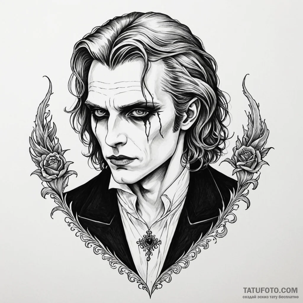 A neo-traditional tattoo of the vampire lesta... - эскиз тату (№1750389554_1, 20.06.2025 03:19) — Tatufoto.com