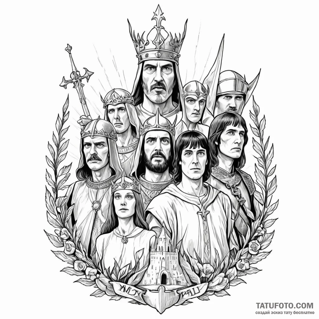 A graphic novel style tattoo of the main char... - эскиз тату (№1750389801_1, 20.06.2025 03:23) — Tatufoto.com