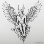 A neo-traditional tattoo of a beautiful harpy… — эскиз тату (№1750390538_1, 20.06.2025 03:35) — Tatufoto.com