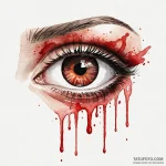 A watercolor tattoo of the bloody eye of elle… — эскиз тату (№1750390700_1, 20.06.2025 03:38) — Tatufoto.com