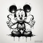 A trash polka tattoo of a twisted, evil micke… — эскиз тату (№1750391660_1, 20.06.2025 03:54) — Tatufoto.com