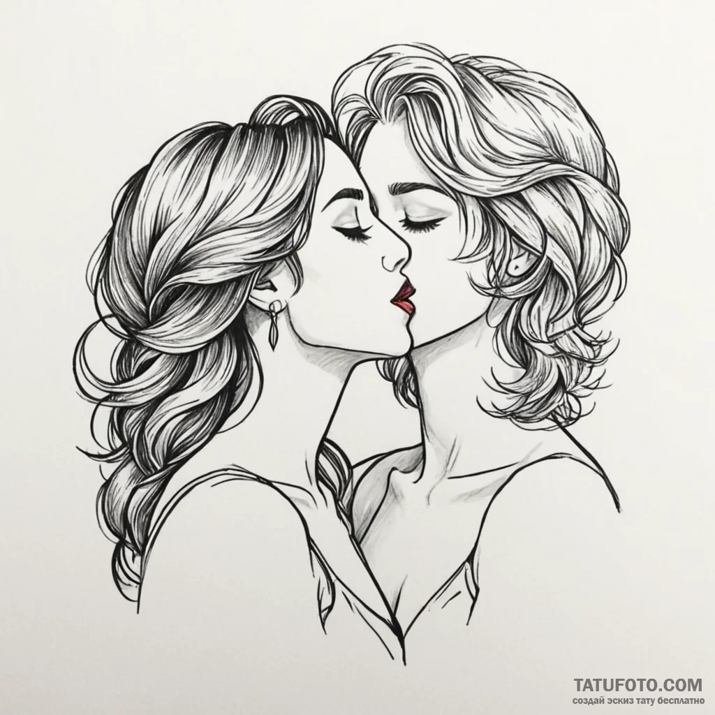 Kiss - эскиз тату (№1750392406_1, 20.06.2025 04:06) — Tatufoto.com