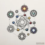 A minimalist tattoo of the six infinity stone… — эскиз тату (№1750393229_1, 20.06.2025 04:20) — Tatufoto.com